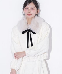 JILL by JILL STUART（ジルバイジルスチュアート）の「<セットアップ対応>ツイードファーティペットブルゾン（ブルゾン）」