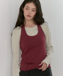 hem mellow holter neck tops / ヘムメロウホルターネックトップス