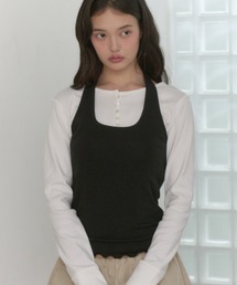 hem mellow holter neck tops / ヘムメロウホルターネックトップス