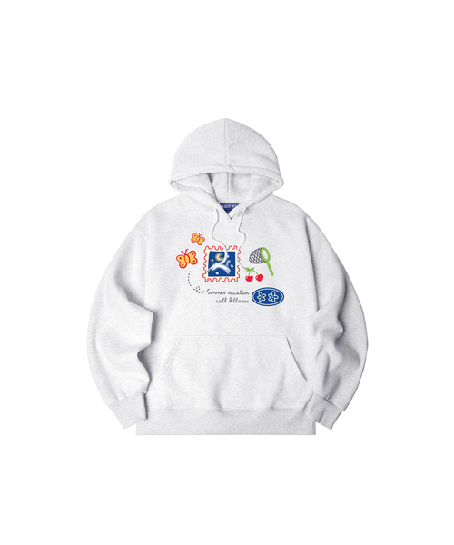 ALLIOWN（オールイオン）の「A/L SUMMER VACATION オーバーサイズ 起毛 フードパーカー (GOH4-6AL034)（パーカー・メンズ・ブラック/ホワイト/ネイビー/ライトグレー/チャコールグレー/アイボリー・MEDIUM/LARGE/X-LARGE）」の5枚目の写真