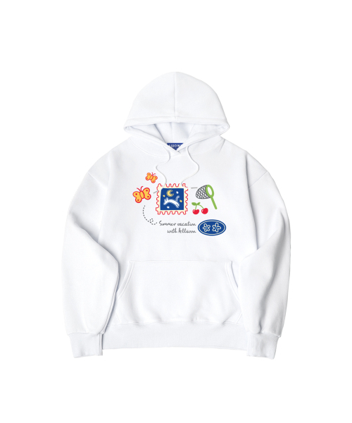 ALLIOWN（オールイオン）の「A/L SUMMER VACATION オーバーサイズ 起毛 フードパーカー (GOH4-6AL034)（パーカー・メンズ・ブラック/ホワイト/ネイビー/ライトグレー/チャコールグレー/アイボリー・MEDIUM/LARGE/X-LARGE）」の8枚目の写真