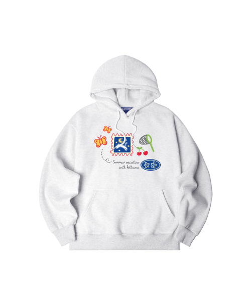 ALLIOWN（オールイオン）の「A/L SUMMER VACATION オーバーサイズ 起毛 フードパーカー (GOH4-6AL034)（パーカー・メンズ・ブラック/ホワイト/ネイビー/ライトグレー/チャコールグレー/アイボリー・MEDIUM/LARGE/X-LARGE）」の10枚目の写真