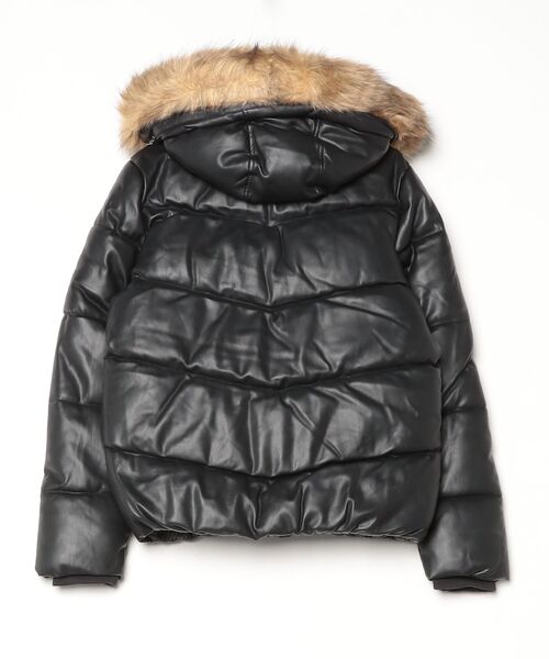 Guess(ゲス)の「PU Leather Puffer 中綿ジャケット(ダウンジャケット/コート・メンズ・ブラック・X-LARGE/LARGE/MEDIUM/SMALL)」の2枚目の写真