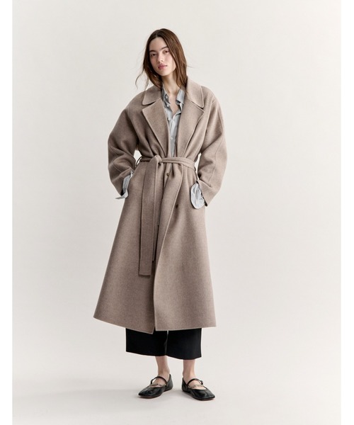Maison Kitsune(メゾンキツネ)の「DOUBLE-FACE BELTED WOOL COAT(チェスターコート・レディース・ブラウン系その他・S/XS/L/M)」の5枚目の写真