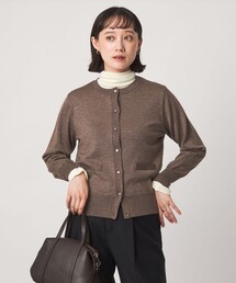 クルーネック ラメ カーディガン ウォッシャブル
