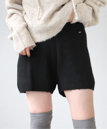 プレート付きニットショートパンツ