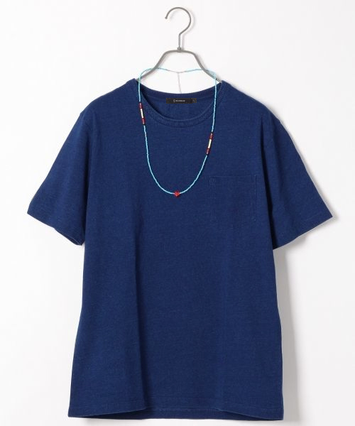 RAGEBLUE(レイジブルー)の「インディゴジャガードTシャツ/714943(Tシャツ/カットソー・メンズ・ブルー/ネイビー/ブルー系その他/ライトブルー/その他/その他1・MEDIUM/LARGE)」の5枚目の写真