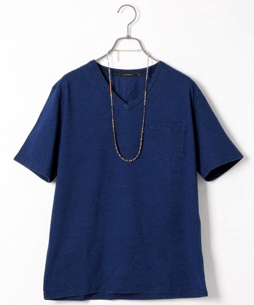 RAGEBLUE(レイジブルー)の「インディゴジャガードTシャツ/714943(Tシャツ/カットソー・メンズ・ブルー/ネイビー/ブルー系その他/ライトブルー/その他/その他1・MEDIUM/LARGE)」の3枚目の写真