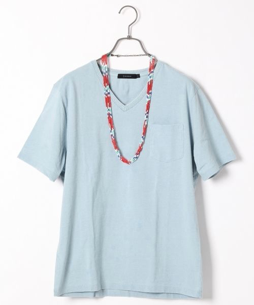 RAGEBLUE(レイジブルー)の「インディゴジャガードTシャツ/714943(Tシャツ/カットソー・メンズ・ブルー/ネイビー/ブルー系その他/ライトブルー/その他/その他1・MEDIUM/LARGE)」の2枚目の写真