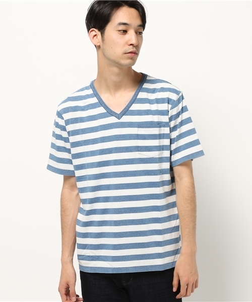 RAGEBLUE(レイジブルー)の「インディゴジャガードTシャツ/714943(Tシャツ/カットソー・メンズ・ブルー/ネイビー/ブルー系その他/ライトブルー/その他/その他1・MEDIUM/LARGE)」の12枚目の写真