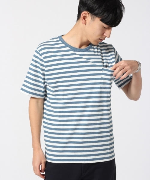 RAGEBLUE(レイジブルー)の「インディゴジャガードTシャツ/714943(Tシャツ/カットソー・メンズ・ブルー/ネイビー/ブルー系その他/ライトブルー/その他/その他1・MEDIUM/LARGE)」の21枚目の写真