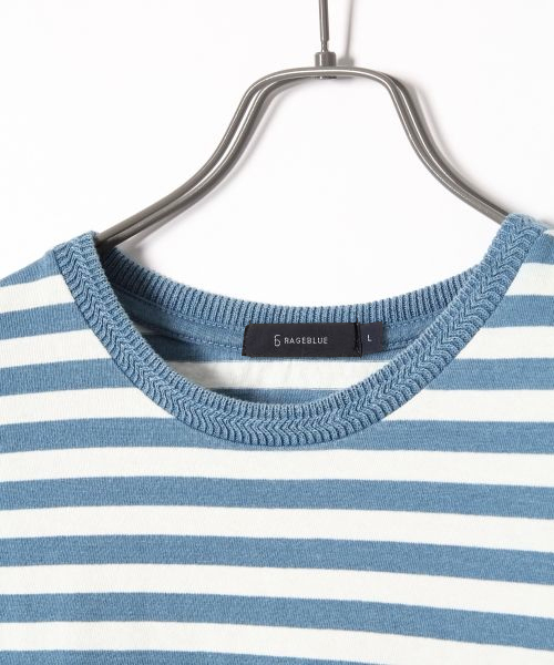 RAGEBLUE(レイジブルー)の「インディゴジャガードTシャツ/714943(Tシャツ/カットソー・メンズ・ブルー/ネイビー/ブルー系その他/ライトブルー/その他/その他1・MEDIUM/LARGE)」の8枚目の写真