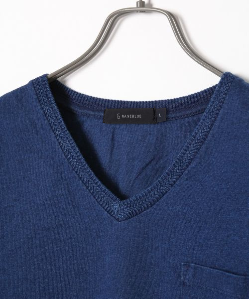 RAGEBLUE(レイジブルー)の「インディゴジャガードTシャツ/714943(Tシャツ/カットソー・メンズ・ブルー/ネイビー/ブルー系その他/ライトブルー/その他/その他1・MEDIUM/LARGE)」の10枚目の写真