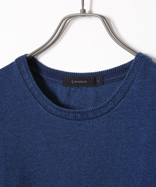 RAGEBLUE(レイジブルー)の「インディゴジャガードTシャツ/714943(Tシャツ/カットソー・メンズ・ブルー/ネイビー/ブルー系その他/ライトブルー/その他/その他1・MEDIUM/LARGE)」の11枚目の写真