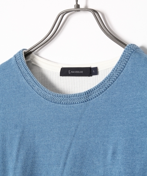 RAGEBLUE(レイジブルー)の「インディゴジャガードTシャツ/714943(Tシャツ/カットソー・メンズ・ブルー/ネイビー/ブルー系その他/ライトブルー/その他/その他1・MEDIUM/LARGE)」の7枚目の写真