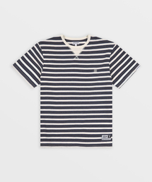 ルベース スクール イット ザ ピザ ストライプ Tシャツ(アイボリー/チャコール)