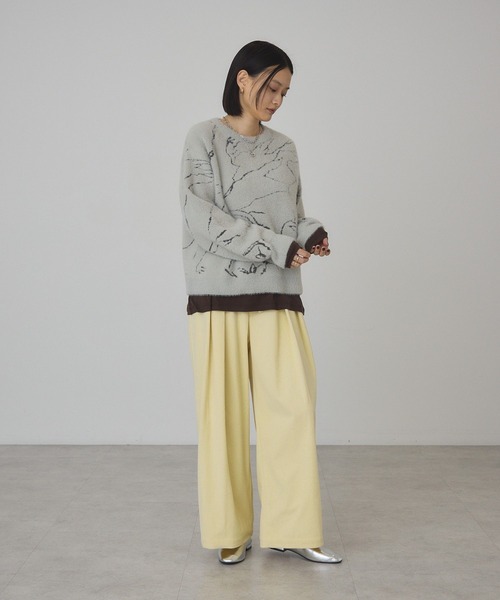 AMERICAN HOLIC(アメリカンホリック)の「【マルチ機能】カットコーデュロイストレートワイド(その他パンツ・レディース・アイボリー/ライトイエロー/グレイッシュベージュ/チャコールグレー・L/M)」の8枚目の写真