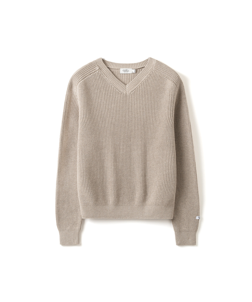 COSTUME O’CLOCK（コスチュームオクロック）の「[GIZA COTTON] WASHABLE HEAVY SADDLE V-NECK KNIT 6 COLOR COOSKT079（ニット/セーター・メンズ・ブラック/グレー/チャコール/ネイビー/ブラウン/オートミール・MEDIUM/LARGE）」の5枚目の写真