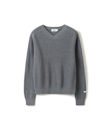 [GIZA COTTON] WASHABLE HEAVY SADDLE V-NECK KNIT 6 COLOR COOSKT079