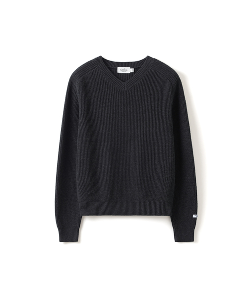 COSTUME O’CLOCK（コスチュームオクロック）の「[GIZA COTTON] WASHABLE HEAVY SADDLE V-NECK KNIT 6 COLOR COOSKT079（ニット/セーター・メンズ・ブラック/グレー/チャコール/ネイビー/ブラウン/オートミール・MEDIUM/LARGE）」の3枚目の写真