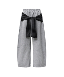ABEEHUMS（アビハムズ）の「クロスストラップ ワイドスウェットパンツ ABH367-372 メランジグレー（スウェットパンツ）」