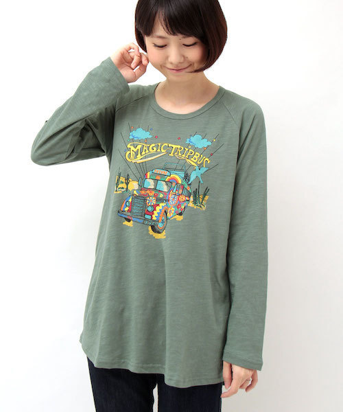 チチカカ（チチカカ）の「サイケバス　ロングＴシャツ　　　　　　　　　　（Tシャツ/カットソー・レディース・ホワイト/マスタード/レッド/グリーン・FREE）」の3枚目の写真