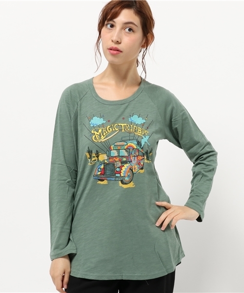 チチカカ（チチカカ）の「サイケバス　ロングＴシャツ　　　　　　　　　　（Tシャツ/カットソー・レディース・ホワイト/マスタード/レッド/グリーン・FREE）」の14枚目の写真