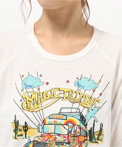 チチカカ（チチカカ）の「サイケバス　ロングＴシャツ　　　　　　　　　　（Tシャツ/カットソー・レディース・ホワイト/マスタード/レッド/グリーン・FREE）」の8枚目の写真