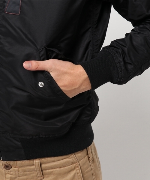 rovtski（ロフトスキー）の「ナイロン MA-1（MA-1・メンズ・ブラック/オリーブ・MEDIUM）」の6枚目の写真