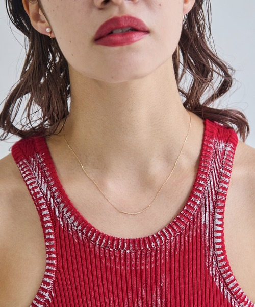 JUPITER（ジュピター）の「【K10】ゴールドラインネックレス/ムーン<41～43.5cm長さ調整可能>（ネックレス・レディース・ゴールド・FREE）」の11枚目の写真