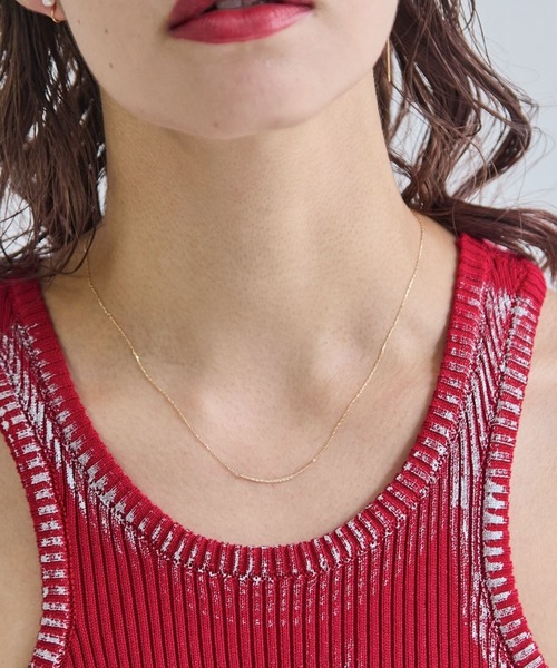 JUPITER（ジュピター）の「【K10】ゴールドラインネックレス/ムーン<41～43.5cm長さ調整可能>（ネックレス・レディース・ゴールド・FREE）」の13枚目の写真