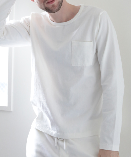 Denime（ドゥニーム）の「【MadeInJapan】BASIC CUTSEW/ベーシックカットソークルーネックポケットロンＴ（Tシャツ/カットソー・メンズ・杢グレー/ホワイト/ワイン/ブラック/ネイビー・SMALL/MEDIUM/LARGE/X-LARGE）」の16枚目の写真