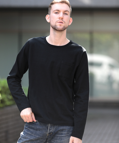 Denime（ドゥニーム）の「【MadeInJapan】BASIC CUTSEW/ベーシックカットソークルーネックポケットロンＴ（Tシャツ/カットソー・メンズ・杢グレー/ホワイト/ワイン/ブラック/ネイビー・SMALL/MEDIUM/LARGE/X-LARGE）」の15枚目の写真