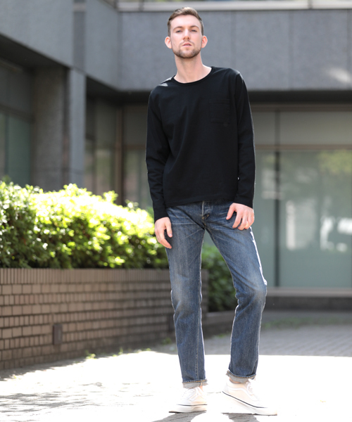 Denime（ドゥニーム）の「【MadeInJapan】BASIC CUTSEW/ベーシックカットソークルーネックポケットロンＴ（Tシャツ/カットソー・メンズ・杢グレー/ホワイト/ワイン/ブラック/ネイビー・SMALL/MEDIUM/LARGE/X-LARGE）」の13枚目の写真