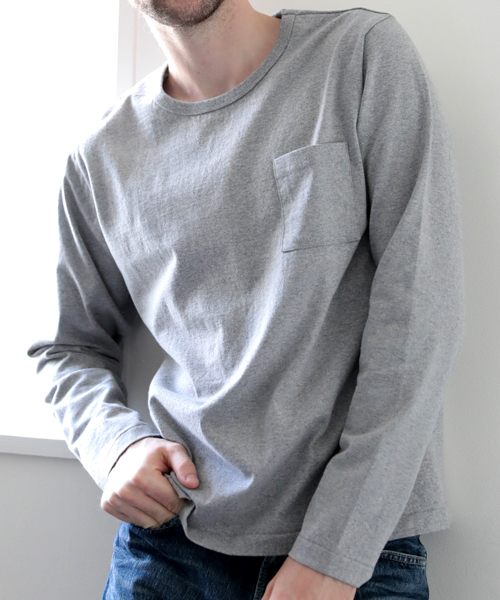 Denime（ドゥニーム）の「【MadeInJapan】BASIC CUTSEW/ベーシックカットソークルーネックポケットロンＴ（Tシャツ/カットソー・メンズ・杢グレー/ホワイト/ワイン/ブラック/ネイビー・SMALL/MEDIUM/LARGE/X-LARGE）」の11枚目の写真