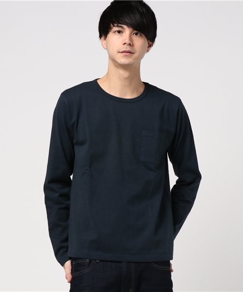 Denime（ドゥニーム）の「【MadeInJapan】BASIC CUTSEW/ベーシックカットソークルーネックポケットロンＴ（Tシャツ/カットソー・メンズ・杢グレー/ホワイト/ワイン/ブラック/ネイビー・SMALL/MEDIUM/LARGE/X-LARGE）」の5枚目の写真