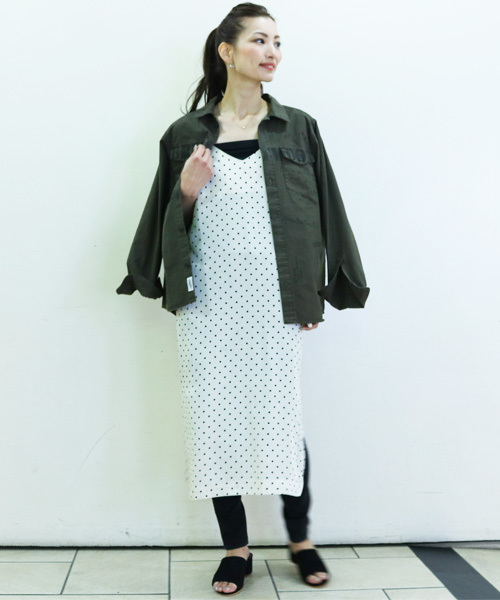 CAPRICIEUX LE'MAGE(カプリシューレマージュ)の「〈Su magazine掲載〉ドットキャミドレス(ワンピース・レディース・ブラック/ホワイト・FREE)」の3枚目の写真