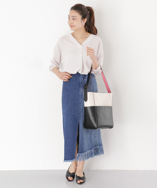 RODE SKO(ロデスコ)の「RODE SKO COKKIE 縦長トート(トートバッグ・レディース・ベージュ/ブラック系その他/グレー・FREE)」の12枚目の写真