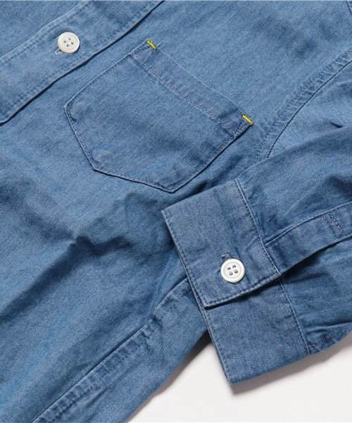 GLOBAL WORK（グローバルワーク）の「【キッズ】バンドカラーロングシャツ7分袖/744652（シャツ/ブラウス・キッズ・ライトブルー/ブルー・MEDIUM/LARGE/SMALL/X-LARGE/XX-LARGE）」の5枚目の写真