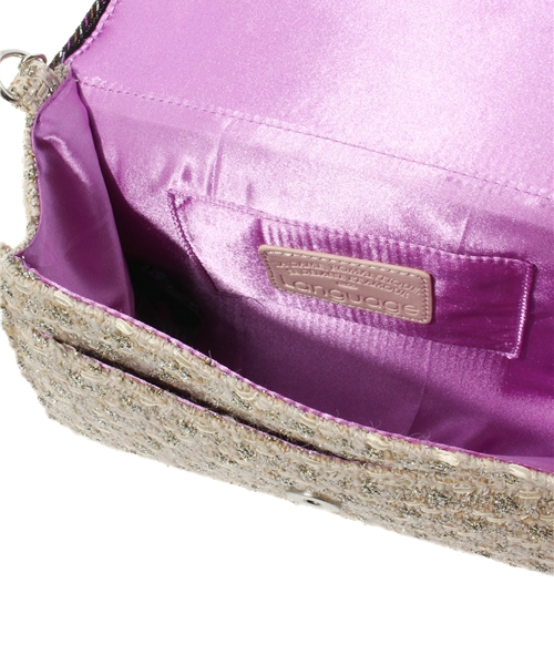 Language（ランゲージ）の「アンティークラメツィードバッグ（クラッチバッグ・レディース・アイボリー系/ピンク系/ブラック系・38）」の12枚目の写真