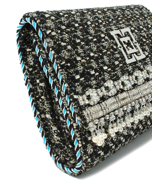 Language（ランゲージ）の「アンティークラメツィードバッグ（クラッチバッグ・レディース・アイボリー系/ピンク系/ブラック系・38）」の11枚目の写真