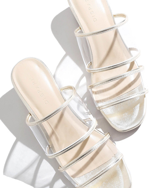 WEGO（ウィゴー）の「DISPARK/クリアミュール（サンダル・レディース・ブラック/ゴールド・MEDIUM/LARGE）」の3枚目の写真