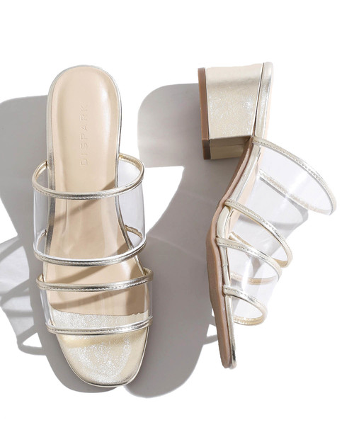 WEGO（ウィゴー）の「DISPARK/クリアミュール（サンダル・レディース・ブラック/ゴールド・MEDIUM/LARGE）」の5枚目の写真