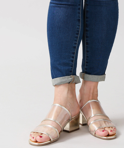 WEGO（ウィゴー）の「DISPARK/クリアミュール（サンダル・レディース・ブラック/ゴールド・MEDIUM/LARGE）」の13枚目の写真