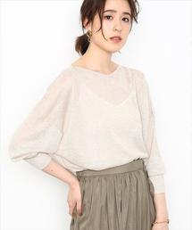 ADAM ET ROPE' | メタリックシアープルオーバー(ニット/セーター)