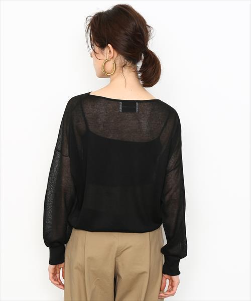 ADAM ET ROPE'(アダムエロペ)の「メタリックシアープルオーバー(ニット/セーター・レディース・ブラック/ベージュ・FREE)」の3枚目の写真