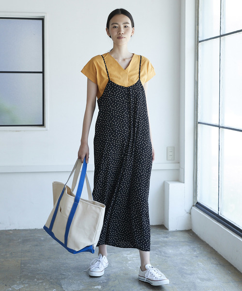 AMERICAN HOLIC(アメリカンホリック)の「・ワイドサロペット(サロペット/オーバーオール・レディース・ブラック/ベージュ系その他/カーキ/その他14/ドット・FREE)」の5枚目の写真