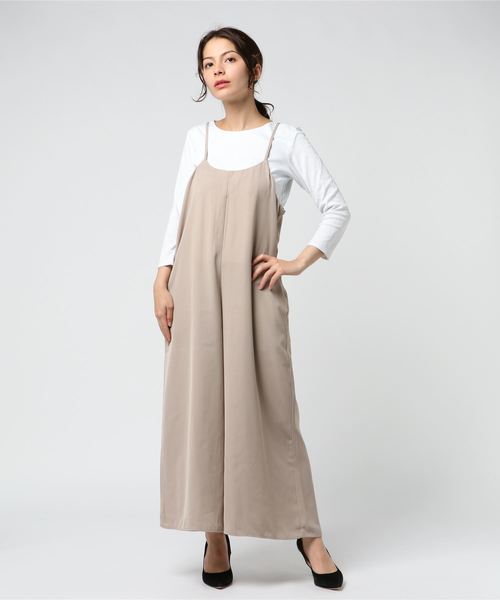 AMERICAN HOLIC(アメリカンホリック)の「・ワイドサロペット(サロペット/オーバーオール・レディース・ブラック/ベージュ系その他/カーキ/その他14/ドット・FREE)」の3枚目の写真