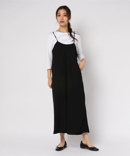 AMERICAN HOLIC(アメリカンホリック)の「・ワイドサロペット(サロペット/オーバーオール・レディース・ブラック/ベージュ系その他/カーキ/その他14/ドット・FREE)」の2枚目の写真