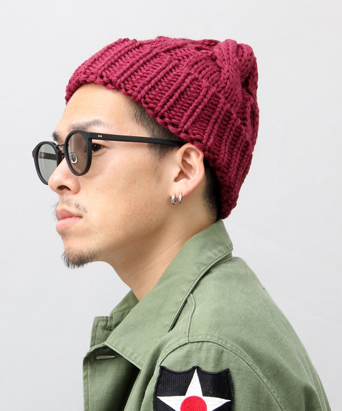 HIGHLAND 2000（ハイランドトゥーサウザンド）の「【 HIGHLAND 2000 】ケーブル編み ニット帽 / ウールニット帽 / ニットワッチ / 大きめケーブル編み（ニットキャップ/ビーニー・メンズ・ブラック/キャメル/グレー/ナチュラル/ワイン・FREE）」の5枚目の写真